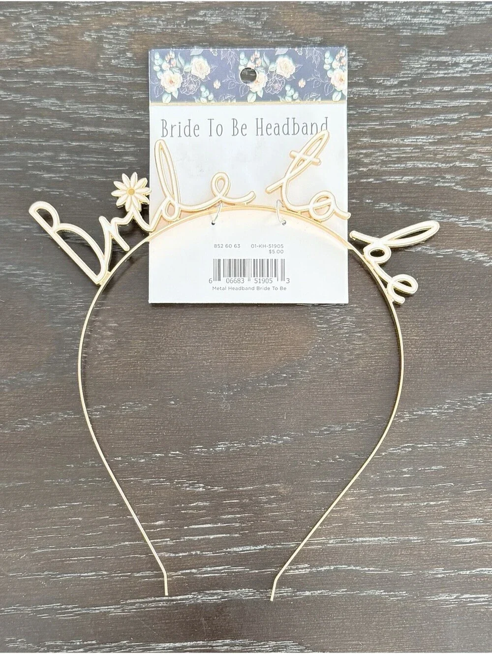 Bride To Be White and Gold Daisy Headband BNIP